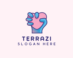 Heart Hand Hold logo design