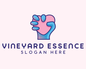 Heart Hand Hold logo design