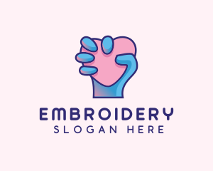 Heart Hand Hold logo design