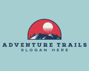 Sunset Mountain Adventure logo design