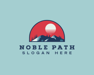 Sunset Mountain Adventure logo design