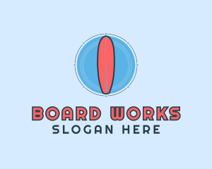 Water Surf Board logo design