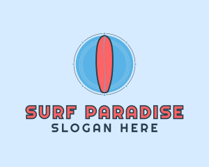 Water Surf Board logo design