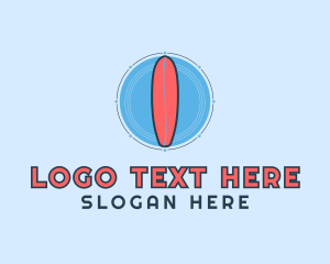 Long - Water Surf Board logo design