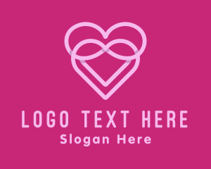 Linear - Pink Heart Valentines logo design