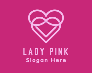 Pink Heart Valentines logo design