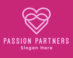 Pink Heart Valentines logo design