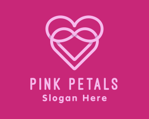 Pink Heart Valentines logo design