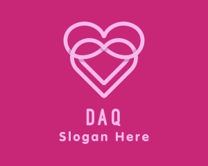Romantic - Pink Heart Valentines logo design