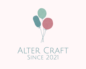 Balloon Yarn Ball  logo design