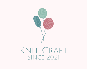 Knit - Balloon Yarn Ball logo design