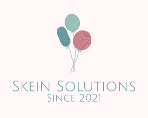 Skein - Balloon Yarn Ball logo design