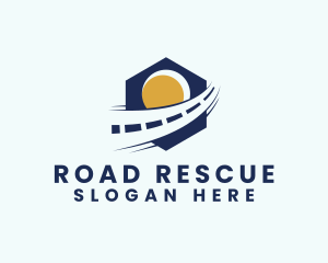 Road Highway Route logo design