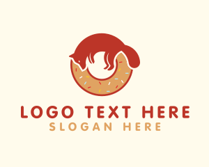 Pet - Fox Doughnut Letter O logo design