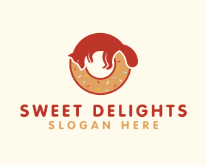 Treats - Fox Doughnut Letter O logo design