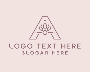 Botanical Leaf Letter A logo design
