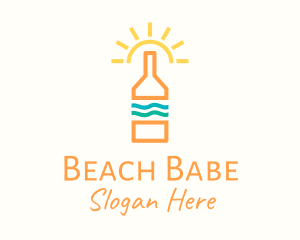 Sun Tropical Bottle logo design