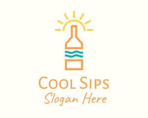 Refreshment - Sun Tropical Bottle logo design