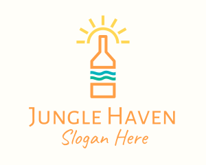 Sun Tropical Bottle logo design