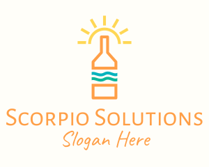 Sun Tropical Bottle logo design