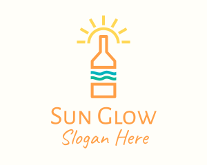 Sun Tropical Bottle logo design