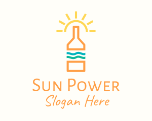 Sun Tropical Bottle logo design