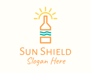 Sun Tropical Bottle logo design