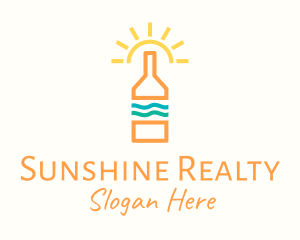 Sun Tropical Bottle logo design