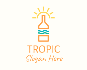 Sun Tropical Bottle logo design