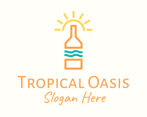 Tropical - Sun Tropical Bottle logo design