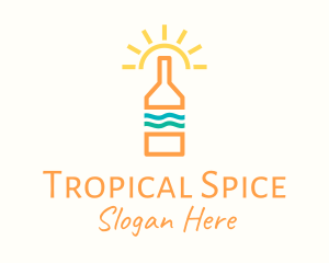 Sun Tropical Bottle logo design