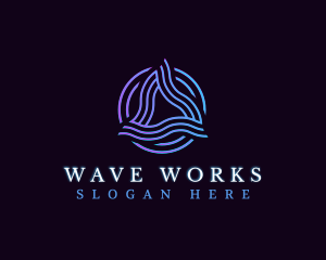 Abstract Wave Technology logo design