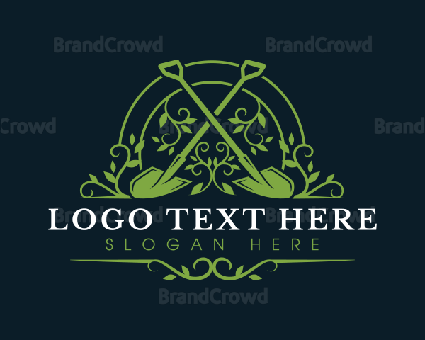 Shovel Gardening Plant Logo