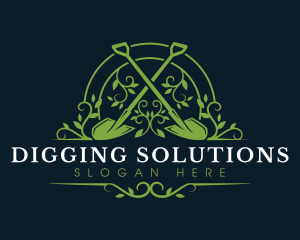 Shovel Gardening Plant logo design