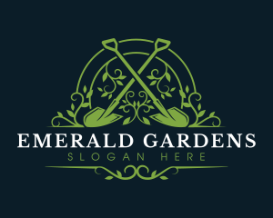 Shovel Gardening Plant logo design