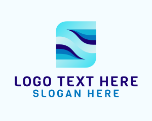 Tropical - Sea Water Wave Letter S logo design