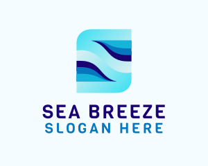 Sea Water Wave Letter S logo design