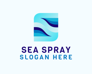 Sea Water Wave Letter S logo design