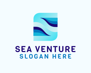 Sea Water Wave Letter S logo design