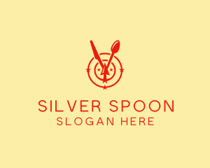 Spoon Knife Clock logo design