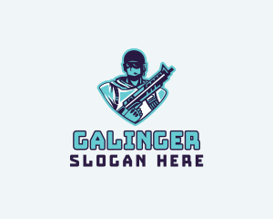 Rifle - Rifle Soldier Gaming logo design