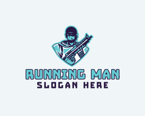 Army - Rifle Soldier Gaming logo design
