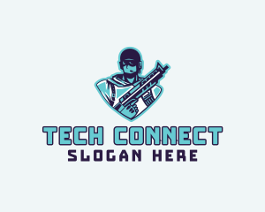 Game Streaming - Rifle Soldier Gaming logo design