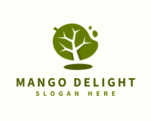 Negative Space Mango Tree logo design