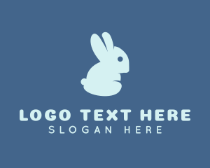 Blue Rabbit - Blue Young Bunny logo design