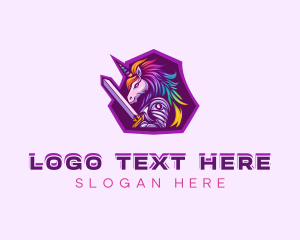 Shogun - Rainbow Crusader Unicorn logo design