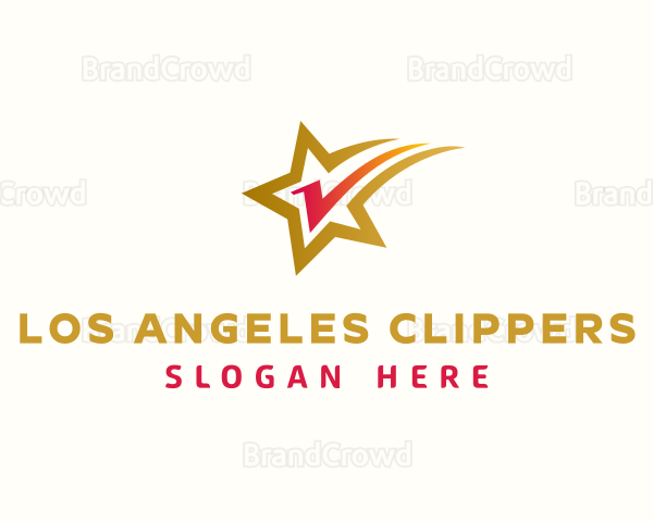 Shooting Star Letter V Logo