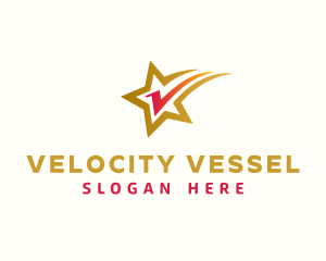 Shooting Star Letter V logo design