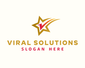 Shooting Star Letter V logo design