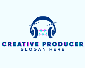 Producer - Audio Soundwave Headphones logo design